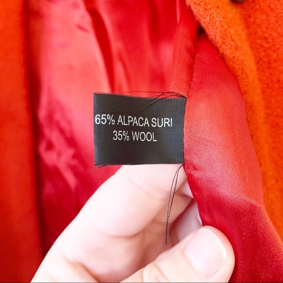 Suri Incalpaca Tx Orange Coat Size Large - Picture 9 of 14